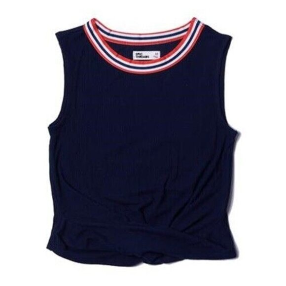 EPIC THREADS Big Girls Twist Front Tank Peacoat Size M (12/14) - Picture 1 of 2